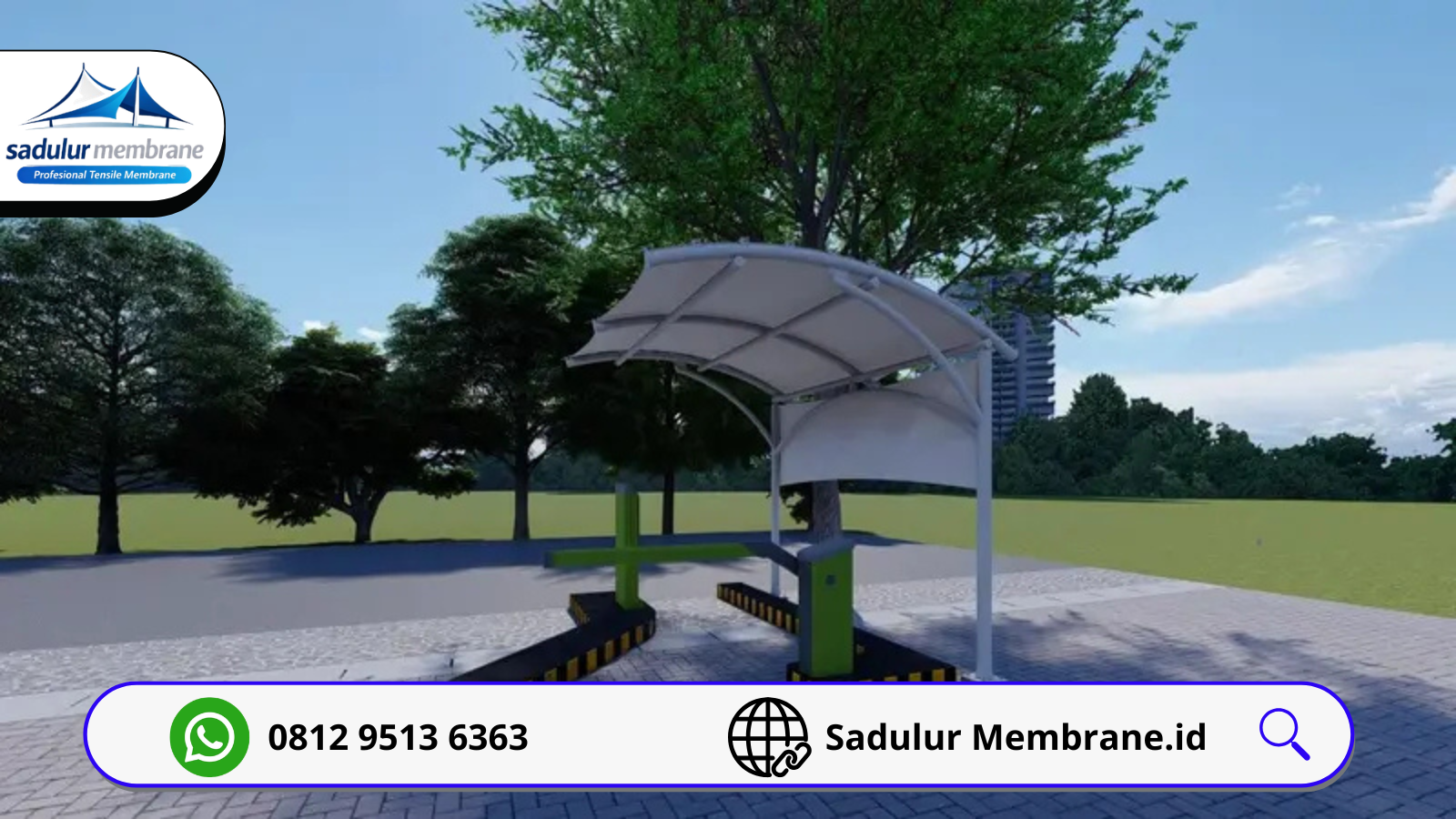 Desain kanopi membran carport modern