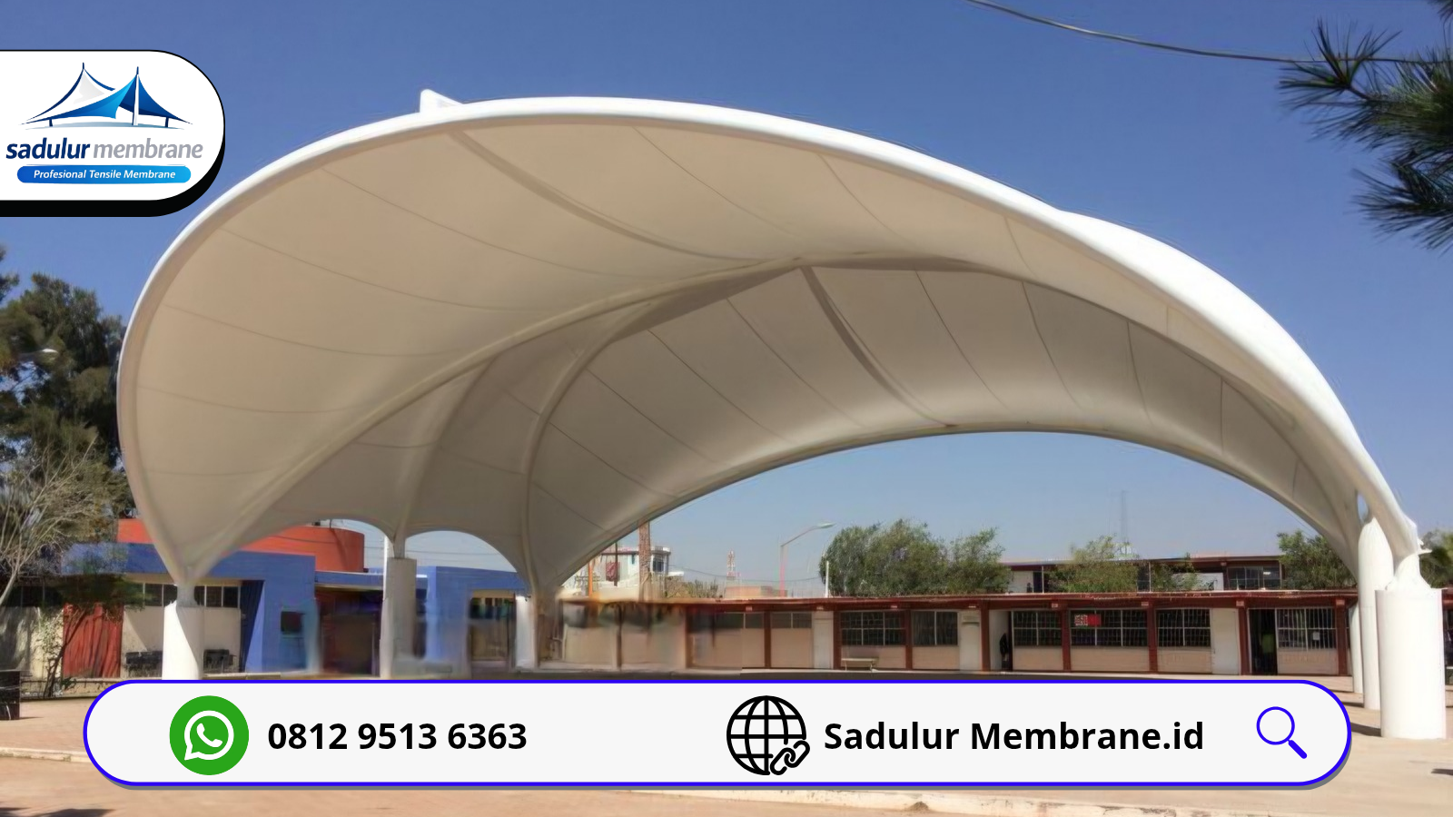 Hasil pengerjaan tenda membran panggung taman outdoor Sadulur Membran