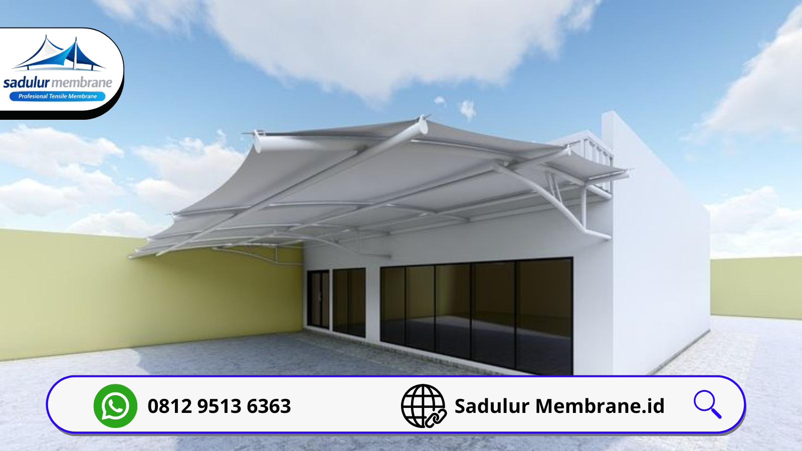 Kanopi Atap Membran Carport Bogor minimalis