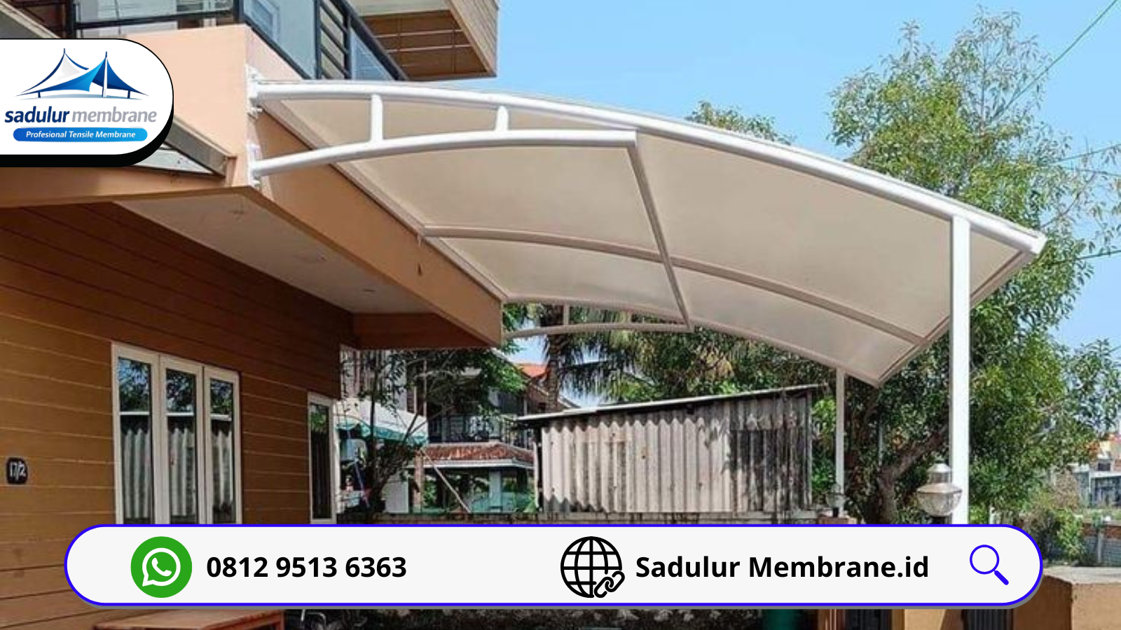 desain canopy membrane modern jakarta