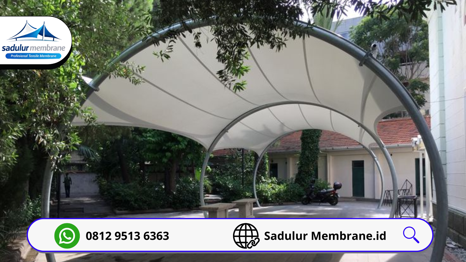Tenda membrane Jakarta Timur desain modern untuk outdoor