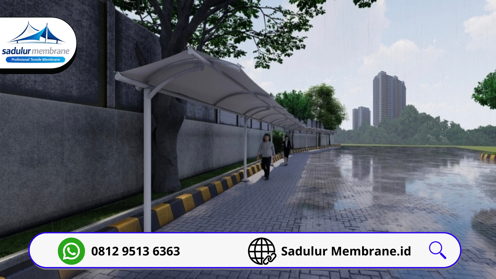 Kanopi membran pedestrian walkway pejalan kaki