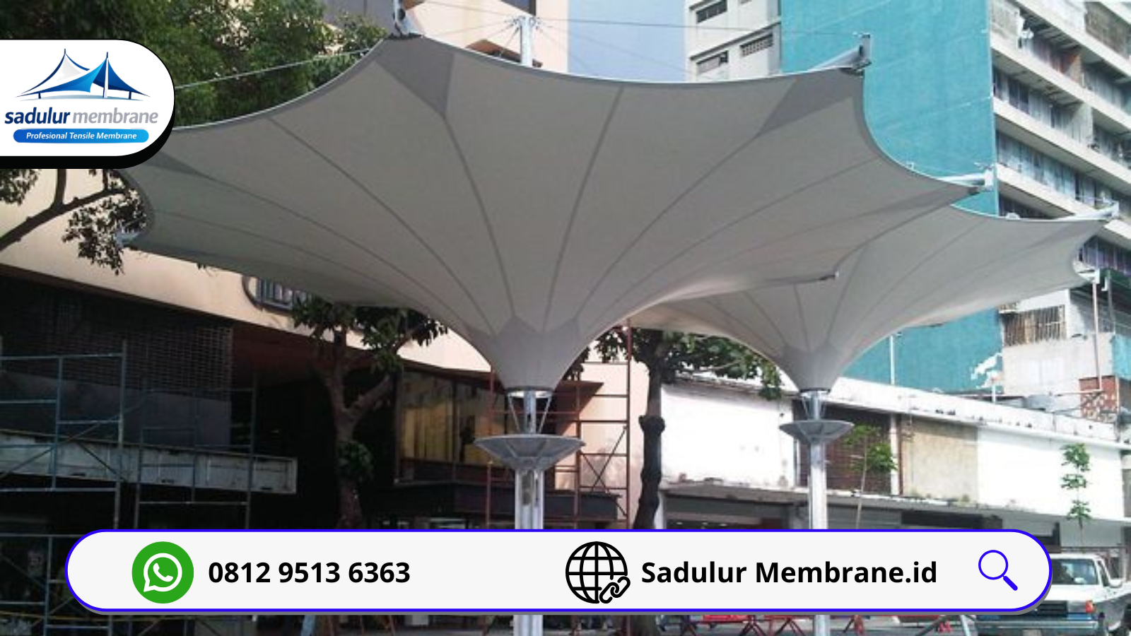 Kanopi membrane Lampung modern