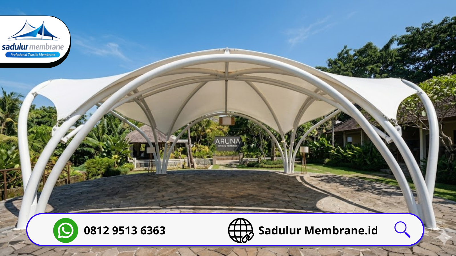 Hasil perbaikan tenda membrane Tangerang oleh Sadulur Membrane