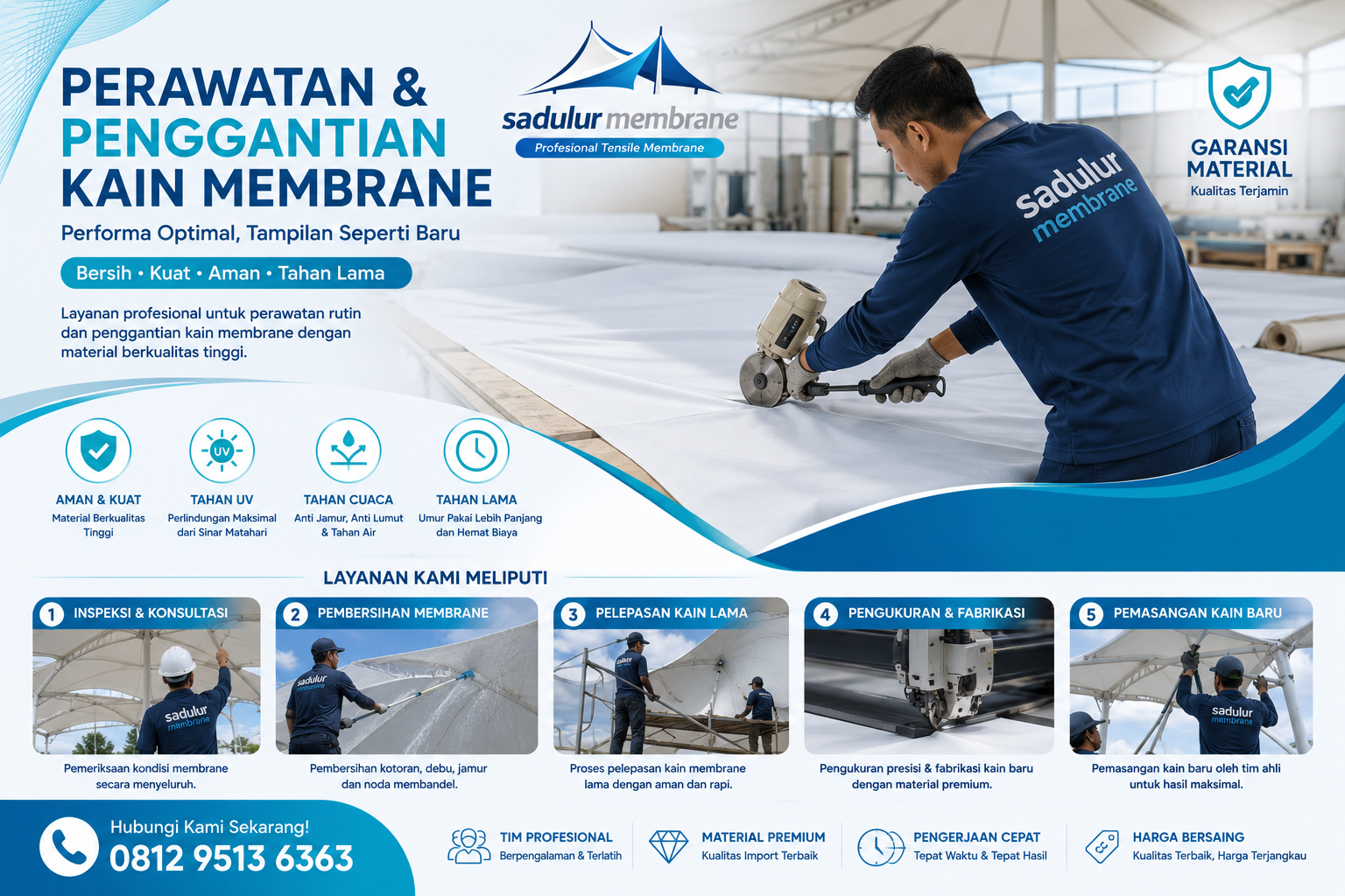 Jasa Perawatan dan Ganti Kain Membrane
