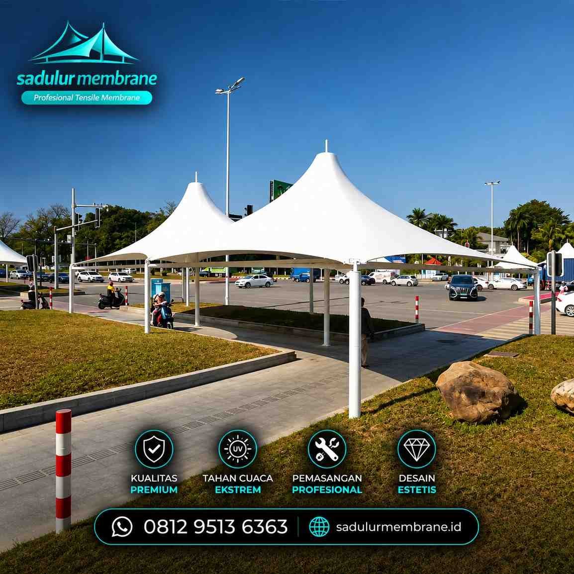Kanopi membran Sukabumi area parkir kendaraan
